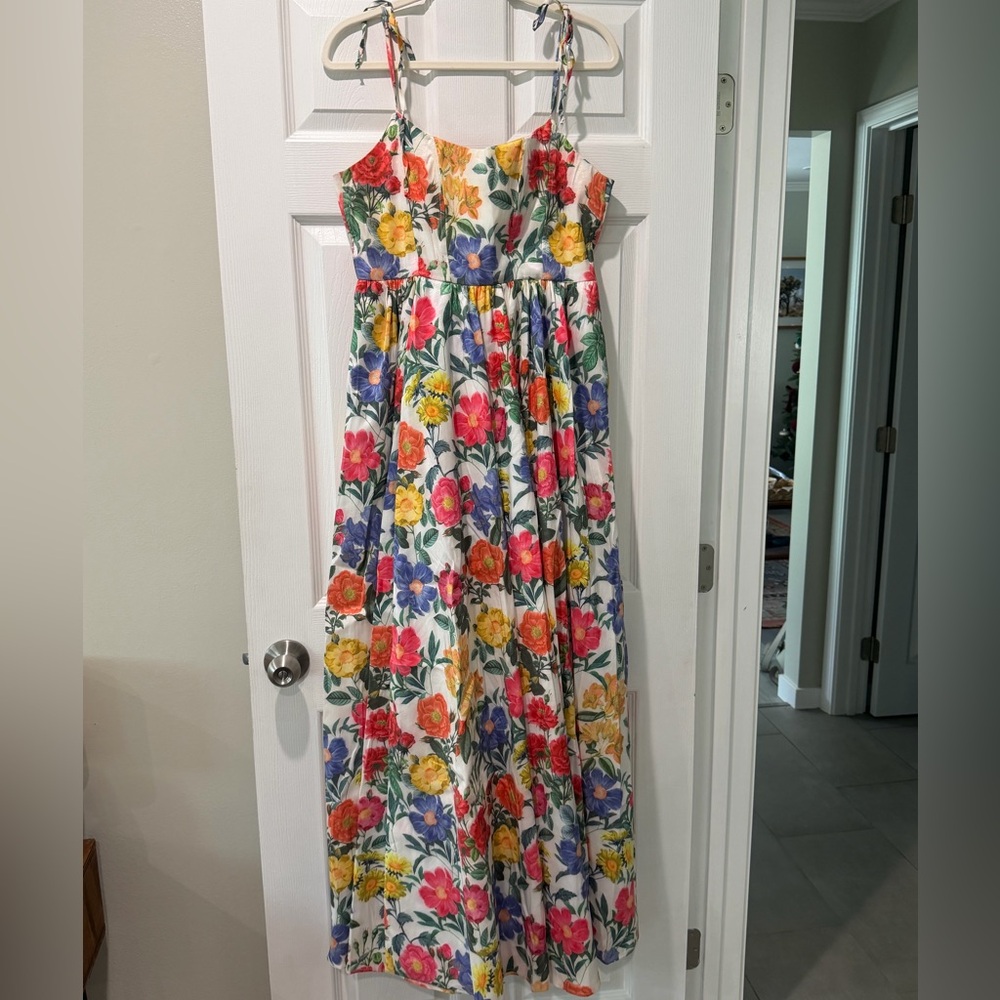 Show Me Your Mumu Juliet Maxi in Charm Peony White Taffeta size Large - Picture 5 of 14